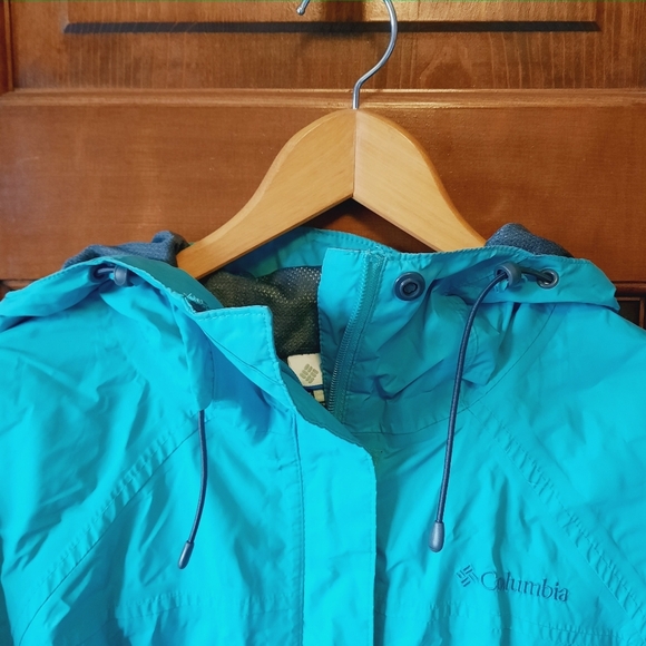 Columbia Arcadia II Lightweight Jacket green blue packable rain jacket size M - Picture 4 of 16